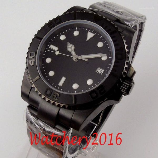 wristwatches 40mm sterile black dial luminous pvd coated brushed ceramic bezel sapphire glass nh35 date automatic mens watch, Slivery;brown
wristwatches 40mm sterile black dial luminous pvd coated brushed ceramic bezel sapphire glass nh35 date automatic mens watch, Slivery;brown