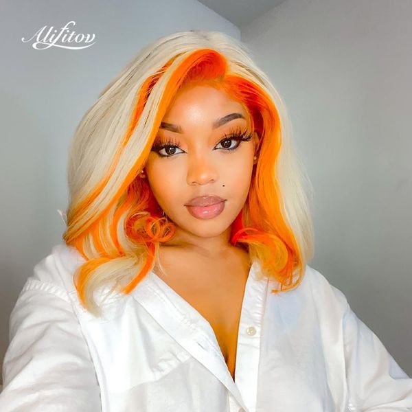 lace wigs alifitov 613 ombre orange front short bob wig pre-plucked wave human hair with baby for women, Black;brown
lace wigs alifitov 613 ombre orange front short bob wig pre-plucked wave human hair with baby for women, Black;brown