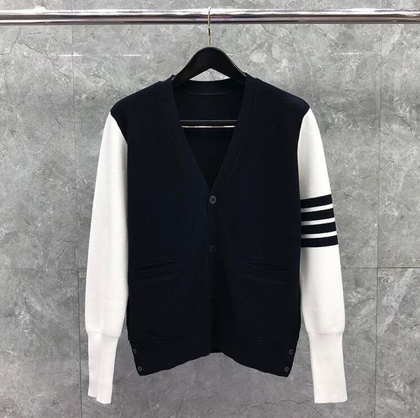 men's sweaters and women's fashion br sweaters, tight striped baseball suits spring autumn casual coats in 2021, White;black
men's sweaters and women's fashion br sweaters, tight striped baseball suits spring autumn casual coats in 2021, White;black
