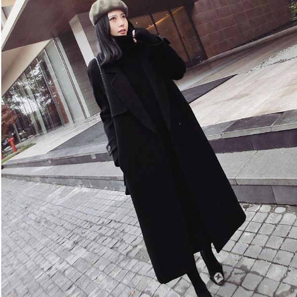 women's wool & blends fashion cashmere jacket vintage winter mid-length woolen coat casual korean black slim long-sleeve outerwear
women's wool & blends fashion cashmere jacket vintage winter mid-length woolen coat casual korean black slim long-sleeve outerwear