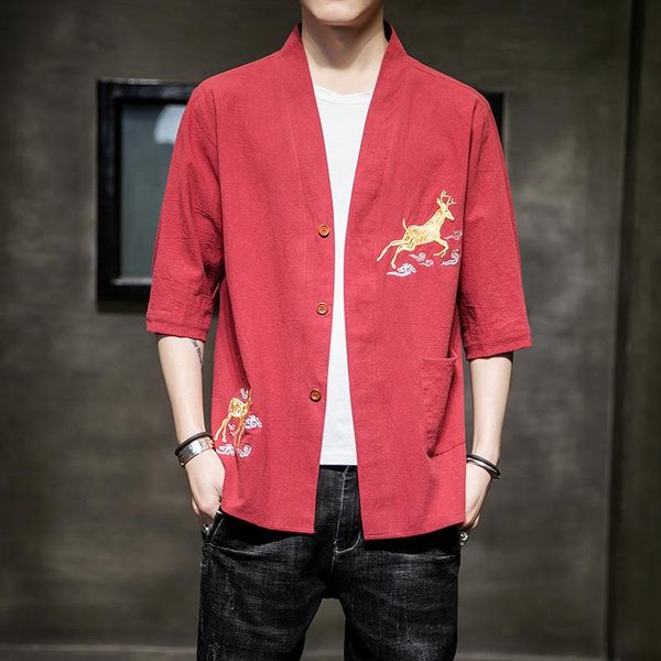 ethnic clothing kimono men yukata japanese traditional mens jacket shirt samurai costume cosplay chinese, Red
ethnic clothing kimono men yukata japanese traditional mens jacket shirt samurai costume cosplay chinese, Red