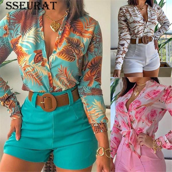 women's blouses & shirts sseurat women long sleeve floral printed tie knot blouse casual spring female 2021, White
women's blouses & shirts sseurat women long sleeve floral printed tie knot blouse casual spring female 2021, White