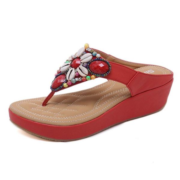 slippers national wind women's bohemian beaded retro wedge women summer clip toe sandals beach shoes flip flops 35-42, Black
slippers national wind women's bohemian beaded retro wedge women summer clip toe sandals beach shoes flip flops 35-42, Black