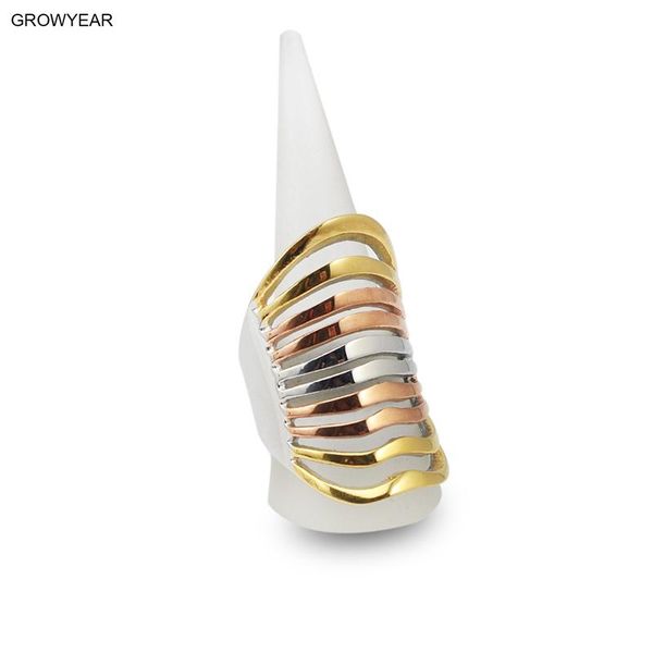 cluster rings bohemia style 3 colors striped stainless steel big cocktail for women size 8 6 7 9, Golden;silver
cluster rings bohemia style 3 colors striped stainless steel big cocktail for women size 8 6 7 9, Golden;silver