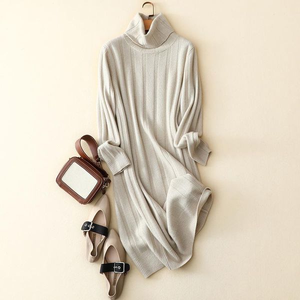 casual dresses softness 100% cashmere turtleneck dress women ribbed knitted winter warm pullovers, Black;gray
casual dresses softness 100% cashmere turtleneck dress women ribbed knitted winter warm pullovers, Black;gray