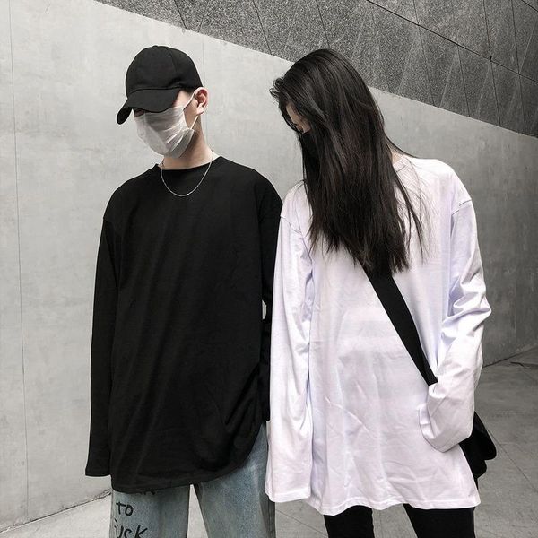 men's t-shirts blackwhite solid color t-shirt korean clothes hip-hop high street couple grunge tee basic long-sleeved shirt, White;black
men's t-shirts blackwhite solid color t-shirt korean clothes hip-hop high street couple grunge tee basic long-sleeved shirt, White;black