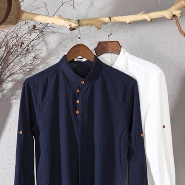 men's casual shirts cotton linen long sleeve men slim mandarin collar summer beach shirt plus size 7xl, White;black
men's casual shirts cotton linen long sleeve men slim mandarin collar summer beach shirt plus size 7xl, White;black