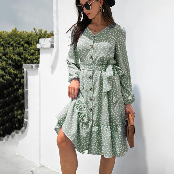 casual dresses autumn women's fashion printing wave point v neck single breasted loose lace up ladies long sleeved 2021, Black;gray
casual dresses autumn women's fashion printing wave point v neck single breasted loose lace up ladies long sleeved 2021, Black;gray
