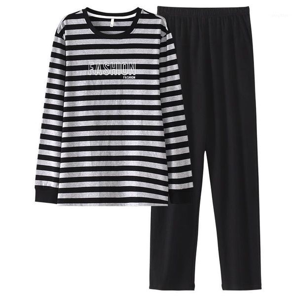 men's sleepwear autumn winter men warm pajamas set cotton letter print long sleeve stripe sleep loose pants pyjamas plus size homewear, Black;brown
men's sleepwear autumn winter men warm pajamas set cotton letter print long sleeve stripe sleep loose pants pyjamas plus size homewear, Black;brown