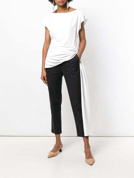 women's blouses & shirts irregular shirt female tencel flax stereo fold waist draping ride with elegant fei xiu collar womens and, White
women's blouses & shirts irregular shirt female tencel flax stereo fold waist draping ride with elegant fei xiu collar womens and, White