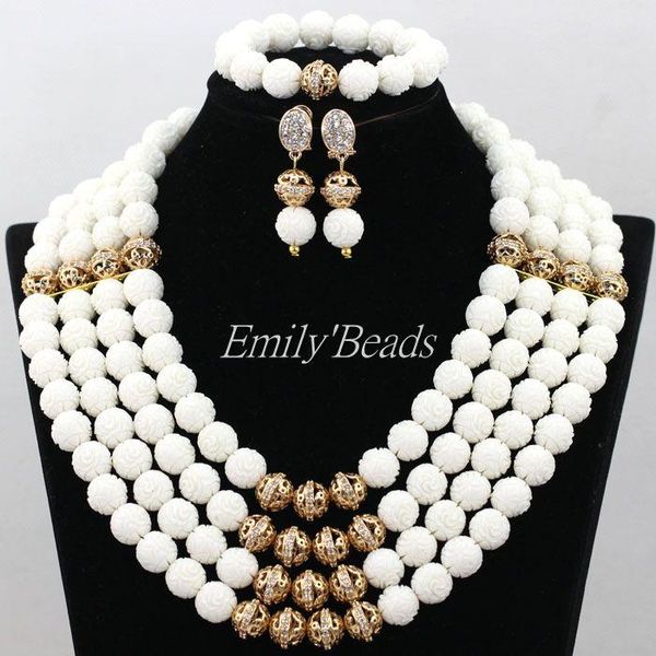 earrings & necklace artificial coral beads jewelry set charms white nigerian wedding african bridal cj530, Silver
earrings & necklace artificial coral beads jewelry set charms white nigerian wedding african bridal cj530, Silver