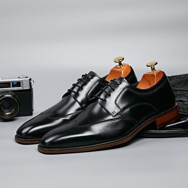 dress shoes british pointed toe derby man wingtip brogue genuine leather formal oxfords handmade wedding party men's flats js37, Black
dress shoes british pointed toe derby man wingtip brogue genuine leather formal oxfords handmade wedding party men's flats js37, Black