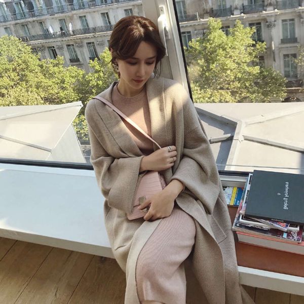 new women 2020 autumn spring dress lazy dress wind sweater coat women's medium length net red fashion loose knit cardigan luxury, White;black
new women 2020 autumn spring dress lazy dress wind sweater coat women's medium length net red fashion loose knit cardigan luxury, White;black