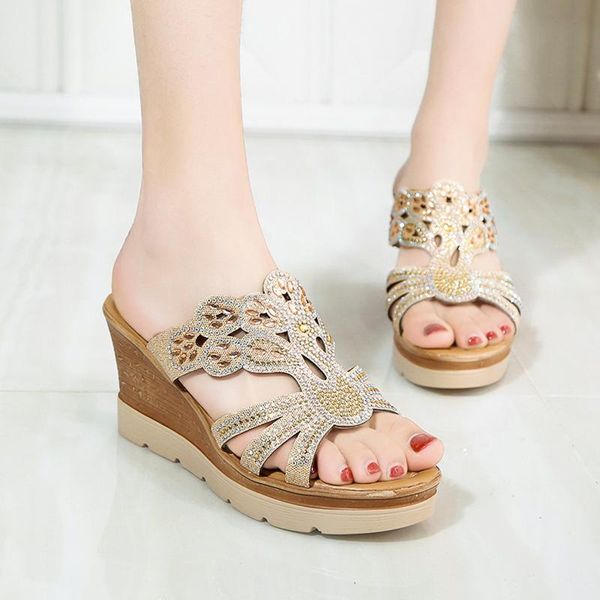 sandals women ladies bohemian crystal wedge thick peep toe slippers shoes woman solid anti-slip fashion, Black
sandals women ladies bohemian crystal wedge thick peep toe slippers shoes woman solid anti-slip fashion, Black
