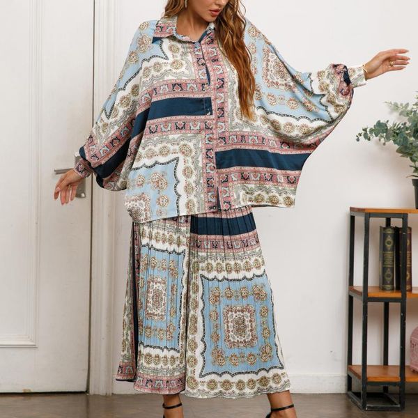 women's two piece pants vanovich european and american personalized loose printed lantern sleeve blouse pant sets 2021 autumn pieces, White
women's two piece pants vanovich european and american personalized loose printed lantern sleeve blouse pant sets 2021 autumn pieces, White