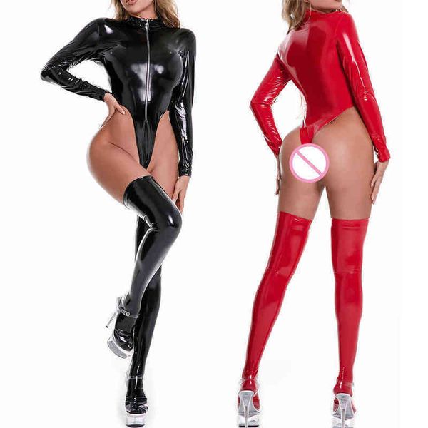 nxy lingerie women bodysuit + stockings tow piece sets pu leather long sleeve lingerie high cut jumpsuit latex clubwear party costume 1216, Red;black
nxy lingerie women bodysuit + stockings tow piece sets pu leather long sleeve lingerie high cut jumpsuit latex clubwear party costume 1216, Red;black