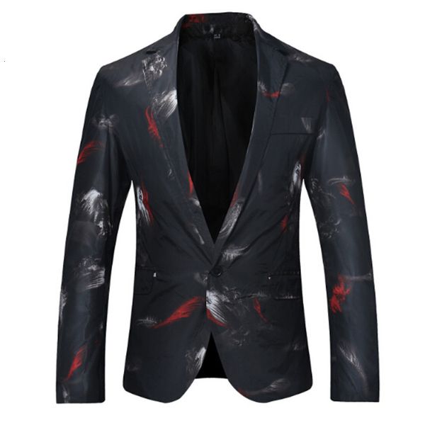 new personality fashion men's small suit printing one grain buckle jacket coat n9xw, White;black
new personality fashion men's small suit printing one grain buckle jacket coat n9xw, White;black