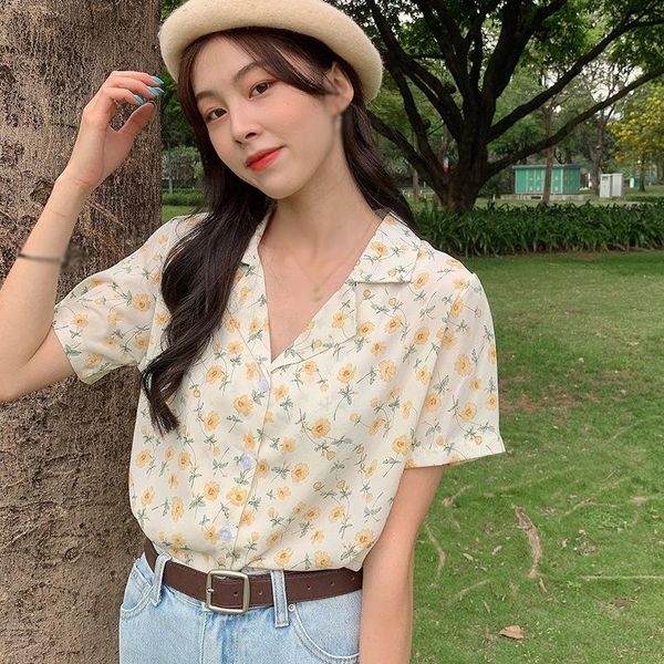 women's blouses & shirts jlong women floral print casual loose shirt ladies short sleeve chiffon blouse, White
women's blouses & shirts jlong women floral print casual loose shirt ladies short sleeve chiffon blouse, White