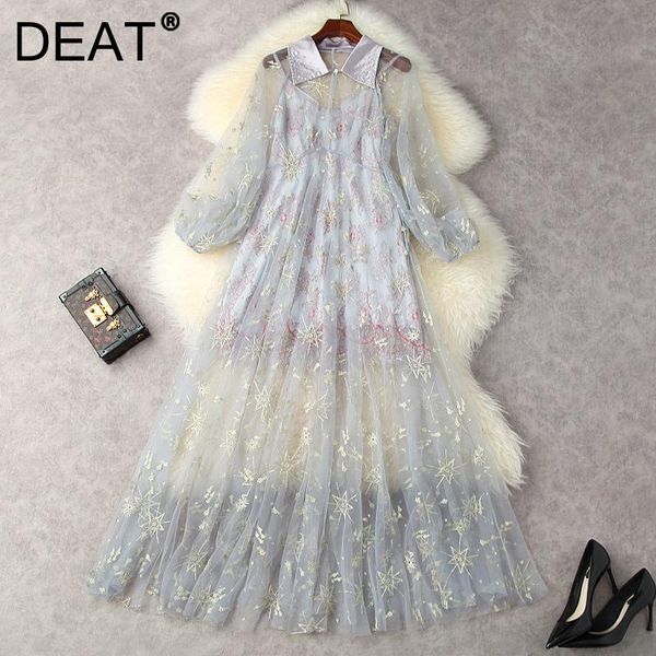 casual dresses deat woman dress organza embroidery lace embroidered flares lapel long sleeve with lined vintage style 2021 summer 15xm555, Black;gray
casual dresses deat woman dress organza embroidery lace embroidered flares lapel long sleeve with lined vintage style 2021 summer 15xm555, Black;gray