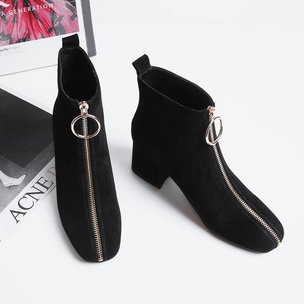 boots vintage zipper ankle suede leather square high heels pumps 2021 arrival -toed party shoes woman size 42 43, Black
boots vintage zipper ankle suede leather square high heels pumps 2021 arrival -toed party shoes woman size 42 43, Black