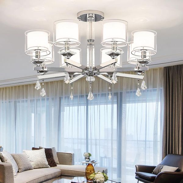 chandeliers modern living room luxury chrome led chandelier lustre k9 crystal lighting fabric / glass shades ceiling
chandeliers modern living room luxury chrome led chandelier lustre k9 crystal lighting fabric / glass shades ceiling