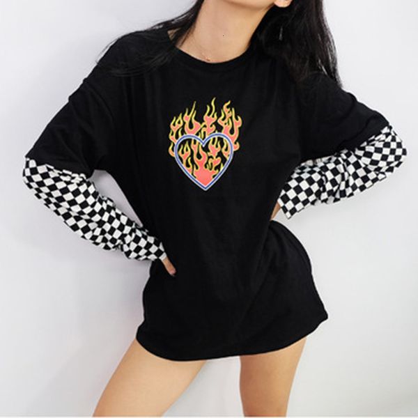 2021 new women o-neck long sleeve sweatshirt casual flaming heart print hoodie autumn plaid patchwork pullovers sweatshirts 8n1m, Black
2021 new women o-neck long sleeve sweatshirt casual flaming heart print hoodie autumn plaid patchwork pullovers sweatshirts 8n1m, Black