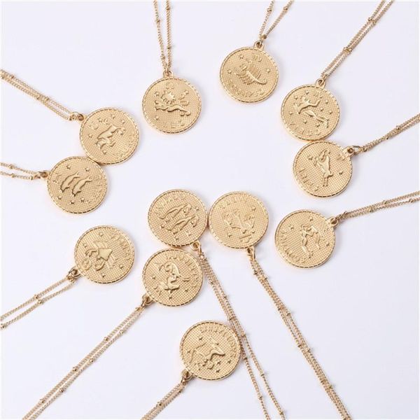 chains european and american 12 zodiac coin necklace double-sided gold pendant titanium steel, Silver
chains european and american 12 zodiac coin necklace double-sided gold pendant titanium steel, Silver