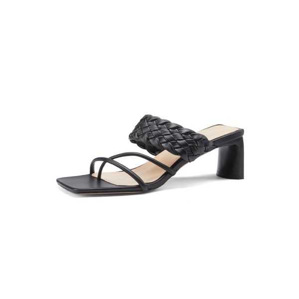 kmeioo 2021 new summer woven sandals open toe middle heel slip on leather women sandals, Black
kmeioo 2021 new summer woven sandals open toe middle heel slip on leather women sandals, Black