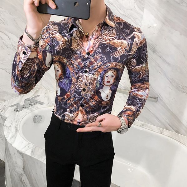 british shirt long masculine clothes 2021 thin casual fit all digital matches tuxedo print dress homme blouse i9uh, White;black
british shirt long masculine clothes 2021 thin casual fit all digital matches tuxedo print dress homme blouse i9uh, White;black