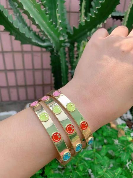 bangle fashion trendy zircon bracelet cuff jewelry multi color smile enamel for women, Black
bangle fashion trendy zircon bracelet cuff jewelry multi color smile enamel for women, Black