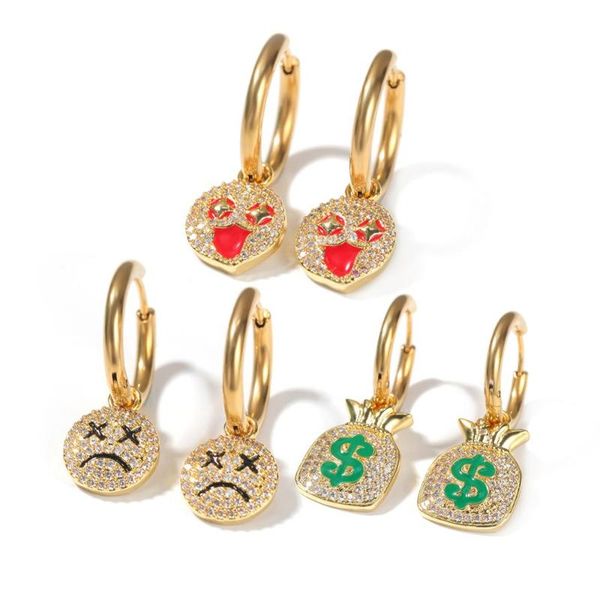 hoop & huggie hip hop luxury jewelry gold color face earrings zircon with stainless steel for women unique, Golden;silver
hoop & huggie hip hop luxury jewelry gold color face earrings zircon with stainless steel for women unique, Golden;silver