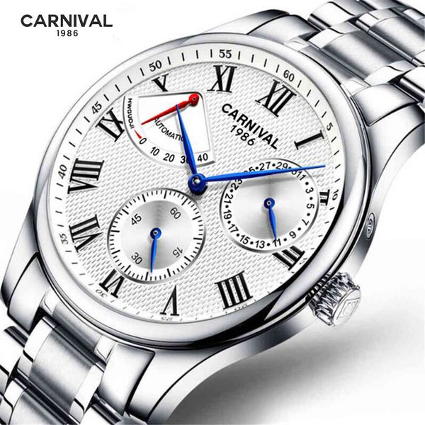automatic mechanical watch carnaval fashion rvs sports man luxury kinetic energy display, Slivery;brown
automatic mechanical watch carnaval fashion rvs sports man luxury kinetic energy display, Slivery;brown