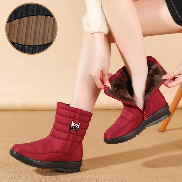 boots women's winter shoes keep warm ankle woman waterproof slip on snow ladies wedge heel zipper botas mujer, Black
boots women's winter shoes keep warm ankle woman waterproof slip on snow ladies wedge heel zipper botas mujer, Black