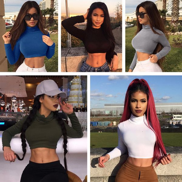 2021 new autumn t women's long sleeve turtleneck casual slim crop solid shirt ny clubwear short 3b5y, White
2021 new autumn t women's long sleeve turtleneck casual slim crop solid shirt ny clubwear short 3b5y, White