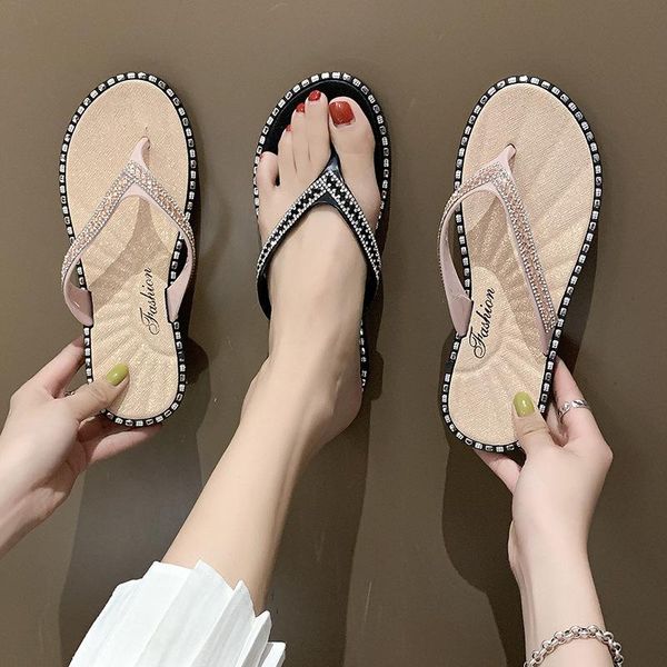 sandals 2021 fashion women's shoes flat flip flops rhinestone outdoor beach summer ladies comfortable casual, Black
sandals 2021 fashion women's shoes flat flip flops rhinestone outdoor beach summer ladies comfortable casual, Black
