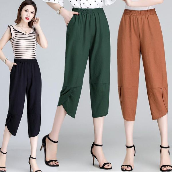 women's pants & capris summer womne female casual 4xl elastic high waist calf length lantern , 2021 korean woman green black loose trou, Black;white
women's pants & capris summer womne female casual 4xl elastic high waist calf length lantern , 2021 korean woman green black loose trou, Black;white