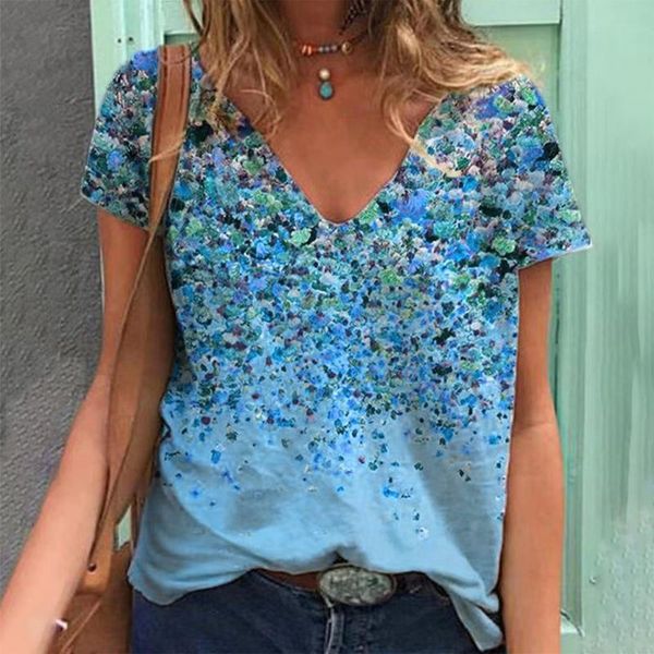women's t-shirt ladies women plus size floral 3d print t shirt loose v-neck short sleeve casual tee summer streetwear oversized, White
women's t-shirt ladies women plus size floral 3d print t shirt loose v-neck short sleeve casual tee summer streetwear oversized, White