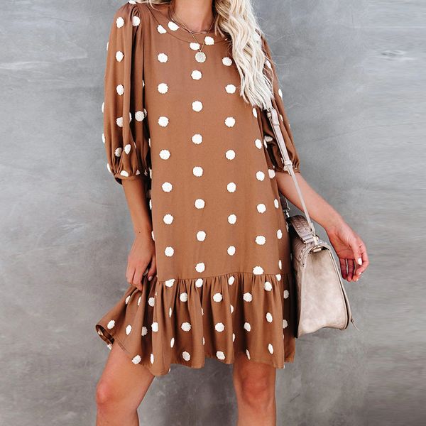 2021 new autumn polka dot ruffle women spring 3/4 lantern sleeve casual doll fashion midi party club vestidos kedm, Black;gray
2021 new autumn polka dot ruffle women spring 3/4 lantern sleeve casual doll fashion midi party club vestidos kedm, Black;gray
