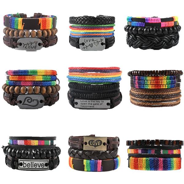 charm bracelets multi-layer colorful hand-woven cowhide bracelet boho rainbow beaded couple bangles hip hop punk wristband jewelry gifts, Golden;silver
charm bracelets multi-layer colorful hand-woven cowhide bracelet boho rainbow beaded couple bangles hip hop punk wristband jewelry gifts, Golden;silver