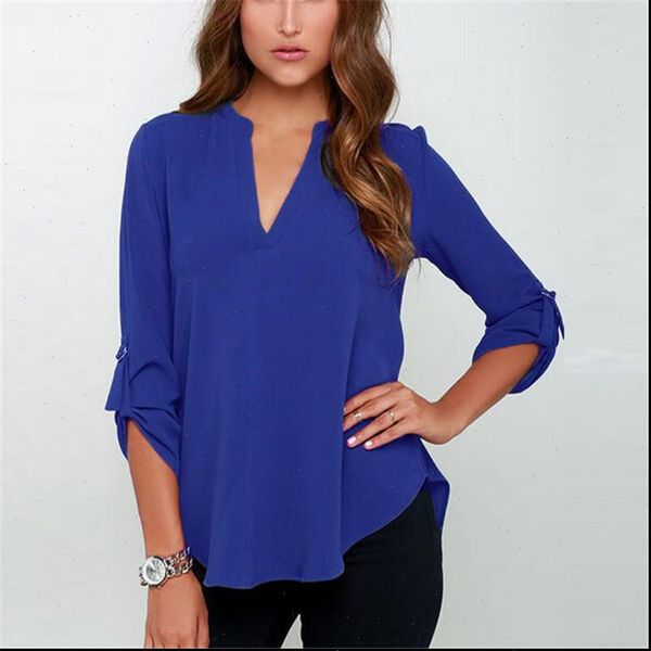 2021 women and blouse v neck 3 4 sleeve chiffon blouse for women blusas femininas summer blusas mujer, White
2021 women and blouse v neck 3 4 sleeve chiffon blouse for women blusas femininas summer blusas mujer, White