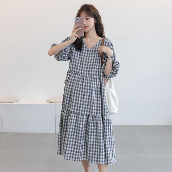 maternity dresses summer trend casual pregnant clothes long plaid pregnancy dress plus size loose clothing for women, White
maternity dresses summer trend casual pregnant clothes long plaid pregnancy dress plus size loose clothing for women, White