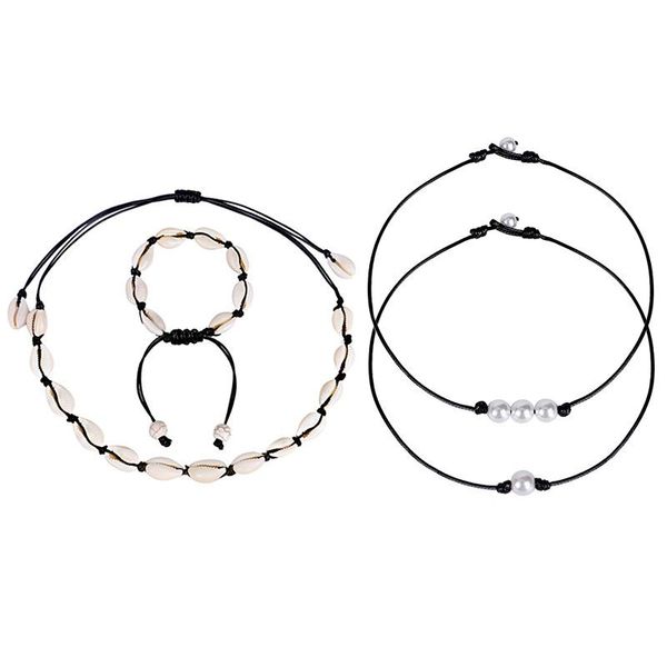 chokers natural shell necklace imitation pearl simple chain bracelet set bohemian beach party gifts chocker jewelry women, Golden;silver
chokers natural shell necklace imitation pearl simple chain bracelet set bohemian beach party gifts chocker jewelry women, Golden;silver