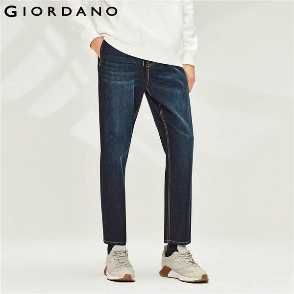 men's jeans giordano men elastic waistband straight demin single patch pockets ankle length calcas masculina 01120344, Blue
men's jeans giordano men elastic waistband straight demin single patch pockets ankle length calcas masculina 01120344, Blue