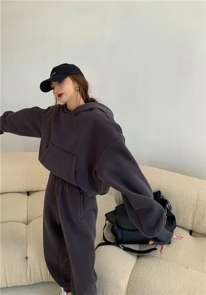 women's tracksuits women spring autumn hoodies sweatshirt tracksuit fleece cotton 2 pieces sets pants suits pullover casual solid elast, Gray
women's tracksuits women spring autumn hoodies sweatshirt tracksuit fleece cotton 2 pieces sets pants suits pullover casual solid elast, Gray