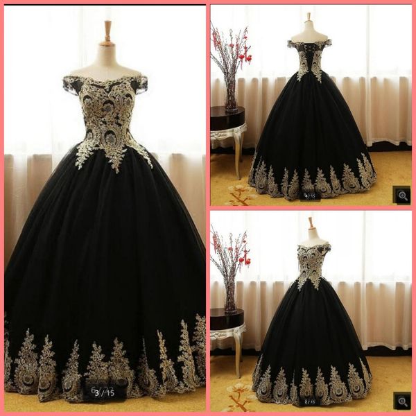 2021 real picture black tulle ball gown prom dresses off the shoulder v neckline gold lace appliques prom gowns sweet 16 party prom dress
2021 real picture black tulle ball gown prom dresses off the shoulder v neckline gold lace appliques prom gowns sweet 16 party prom dress