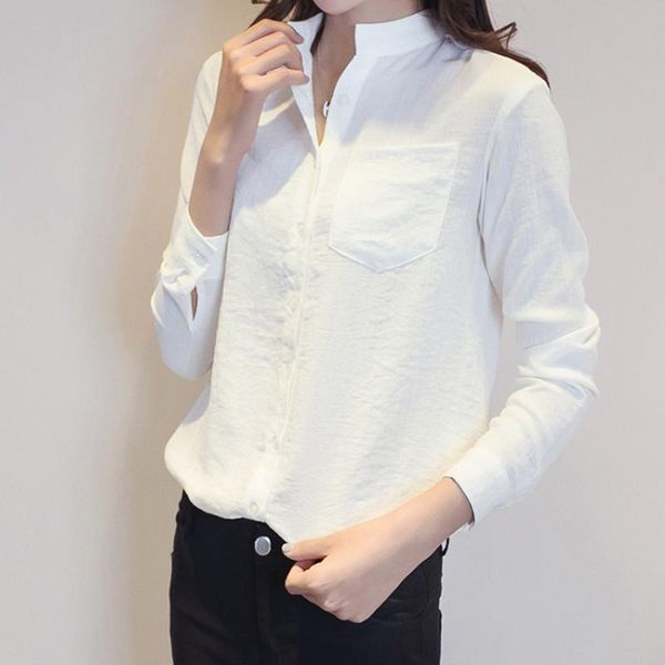 zoki autumn women white shirt long sleeve fashion stand collar cotton linen loose female blouse casual korean solid sweet
zoki autumn women white shirt long sleeve fashion stand collar cotton linen loose female blouse casual korean solid sweet