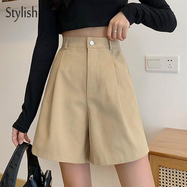 women's shorts summer high waist women vintage half- length wide leg korean fashion harajuku loose black khaki casual short pants, White;black
women's shorts summer high waist women vintage half- length wide leg korean fashion harajuku loose black khaki casual short pants, White;black