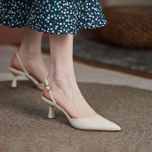 luxury dress shoes french baotou pointed sandal's summer 2021 thin heel one button shallow mouth fashion high heels, Black
luxury dress shoes french baotou pointed sandal's summer 2021 thin heel one button shallow mouth fashion high heels, Black