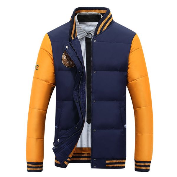 fashion men's winter clothing color block stand collar white duck down coats youth outdoor warm baseball uniform puffer jackets, Black
fashion men's winter clothing color block stand collar white duck down coats youth outdoor warm baseball uniform puffer jackets, Black