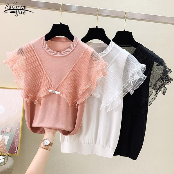 women's blouses & shirts sweet fashion sleeveless bottoming tank o-neck ice silk summer blouse women knitted mesh stitching slim vest, White
women's blouses & shirts sweet fashion sleeveless bottoming tank o-neck ice silk summer blouse women knitted mesh stitching slim vest, White